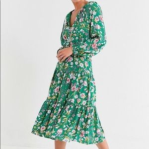 Urban Outfitters Reese Floral Tiered Smocked Dress